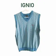 イグニオ　ベスト　メンズ　ニット　水色　ゴルフ