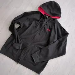 UNDER ARMOUR XL ブラック/レッド ジップアップパーカー