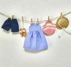 ミニチュア ガーランド 可愛い洋服 水色 ハンドメイド ブルー