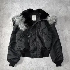 USA製 80s ALPHA アルファ N-2B フライトジャケット M 黒