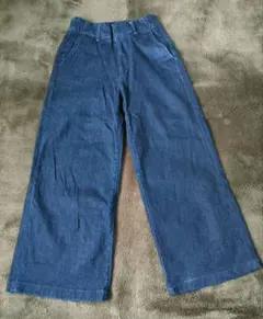 uniqlo ワイドトラウザージーンズ　濃紺　ワイド ハイウェスト　裾上げ品