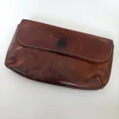 IL BISONTE ブラウンレザー フラップ式長財布