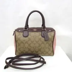COACH コーチ ミニボストン 2WAY ハンドバッグ シグネチャー