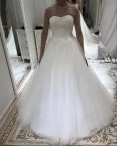 YNS WEDDING Aライン ウェディングドレス未使用 半編み上げ パニエ付