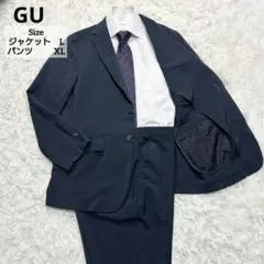 【美品】GU スーツ セットアップ ウォッシャブルテーラードジャケット ネイビー