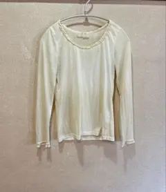 OLIVE des OLIVE パールネック　レースブラウス　長袖　インナー