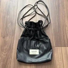 beautiful people 2WAYショルダー巾着バッグ　黒