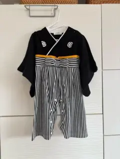 p*し様 【初節句/お食い初め】 ベビー 袴ロンパース 男の子 /黒 90cm