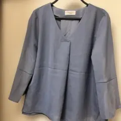 OPAQUE.CLIP 長袖ブラウス ブルー系　オペーク　シフォンシャツ38のサムネイル