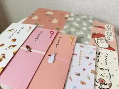 포치백 대량판매, 10매, 동물, 고양이, 토끼, 새해선물 봉투