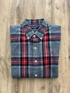 Gymphlex チェック柄 ボタンダウン 長袖 ネルシャツ コットン起毛ツイル