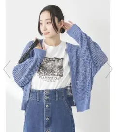 earth music&ecology メッシュジップカーディガン