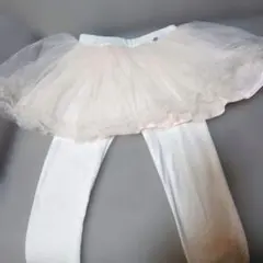 チュールスカート付きレギンス ホワイト