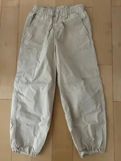 ユニクロUNIQLO男の子女の子ベージュ カーゴパンツ ゴムウエスト130