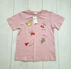 ☆新品☆　3can4on　フルーツ柄　Tシャツ　半袖　ピンク　140　女の子のサムネイル