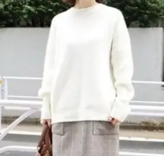 IENA ウールモヘヤガータープルオーバー　オフホワイト