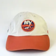 NHL アイランダーズ トラッカー キャップ ワッペン ロゴ 刺繍 2トーン