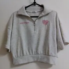 INGNI ハーフジップ 半袖 トップス ハート刺繍のサムネイル