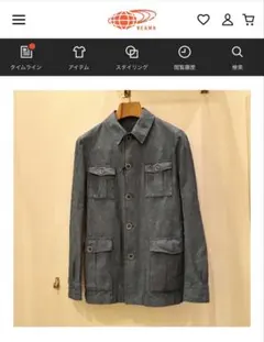 LARDINI シャンブレー サファリジャケット 46のサムネイル