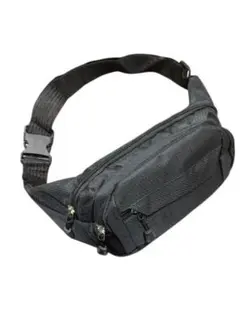 【4ポケット】新品 3WAYボディバッグ 撥水加工 前後掛け/ウエスト対応 黒