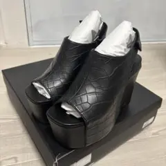 EMODA クロコ調 ブラック ハイヒール　厚底12cm Sサイズ