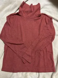 UNIQLO ヒートテック　リブ編み テラコッタ タートルネック Mサイズ