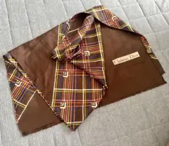 Christian Dior シルク ブラウンチェック ストール