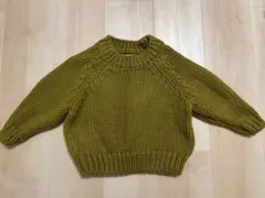 オリーブグリーン ラグランニットセーター