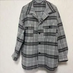 GU チェック柄ジャケット Lサイズ グレー