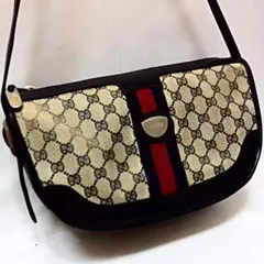 ＧＵＣＣＩ ＯＬＤ [ オールド・グッチ ] 半円ワンショルダーバッグ ネイビー