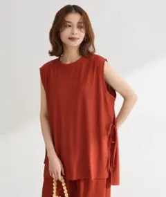 サイドリボンノースリーブチュニック