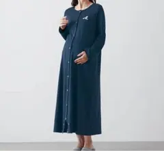 ベルメゾンママ 長袖マタニティパジャマ 授乳対応 2WAYワンピース産前産後兼用