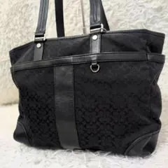 極美品✨️コーチ COACH シグネチャー トートバッグ キャンバス レザー 黒
