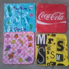 ハンカチ4枚セット（Puka Puka, Coca-Cola他）