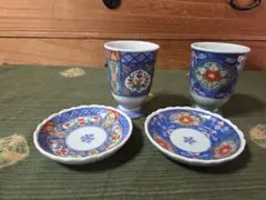 有田焼 聖山 フリーカップゴブレット 小皿 ペアセット
