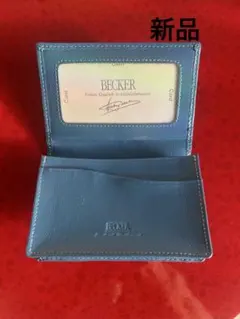 新品未使用品＊BECKER BLUEレザー 名刺入れエナメルレザー パスケースのサムネイル