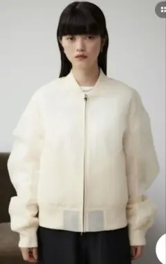 新品　アズールバイマウジー　シアー　ダンボール　ブルゾン　ジップ　ジャケット