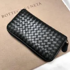 Bottega Veneta 編み込みレザー長財布グレー - メルカリ