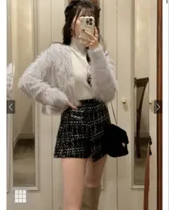 GRL グレイル フェザーニットクロップド丈カーディガン【tt014】