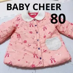 BABY CHEER 中綿コート ピンク 80cm サーカス　うさぎ