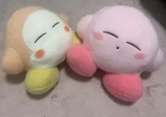 星のカービィ羊毛フェルト風すやすやBIGぬいぐるみ　カービィ&ワドルディ　セット