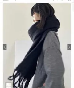 起毛フェイクウールフリンジボリュームマフラー[fo1250]