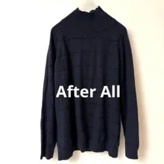 ダークネイビー ストライプ タートルネックセーター