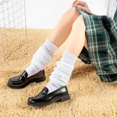 60cm ルーズソックス 女子高生 JK 制服 コスプレ ギャル 靴下 ホワイト