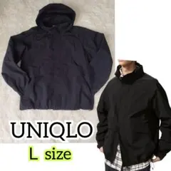 未使用近】UNIQLO ウインドプルーフスタンドブルゾン　黒色　Ｌサイズ