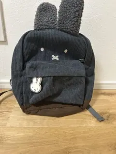 ミッフィー コーデュロイ生地リュック グレー