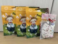 ウサギデザイン子供用マスク12枚+ハローキティマスクS