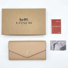 新品・未使用】COACH ベージュ 長財布 型番:CU158 - メルカリ
