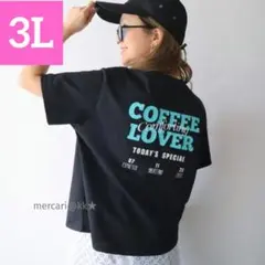 新品 しまむら nozomi ロゴプリントTシャツ 3L ブラック プルオーバー