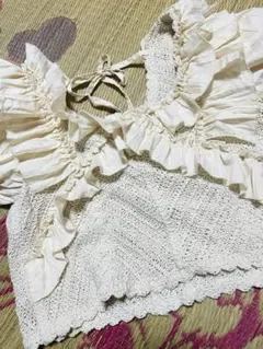 しまむら未使用❤️Lサイズフリルトップス❤️アイボリー ビスチェレディース❤️完売品